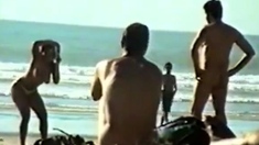 Str8 big dick on beach