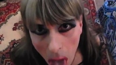 Vika amateur crossdresser cd transvestite slut fucked hard