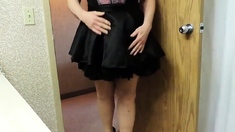 Sissy Ray in Purple Corset and Black Maids Skirt