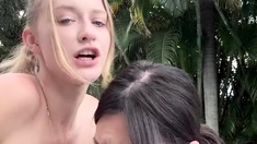 Really wild outdoor Japanese teen blowjob