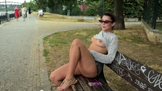 Amateur hottie fucked outdoor in public