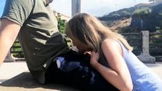 Risky Public Blowjob with a Huge Cumshot in Czech Republic