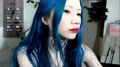 Asian babe sucking and jerking two hard dicks