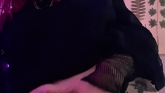 Amateur redhead masturbates then gives a blowjob