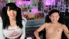 Hot asian and white mixed amateur webcam show