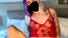 Amateur striptease and Solo masturbation