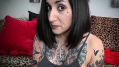 Beautiful Brunette Big Boobs Rides Fake Cock