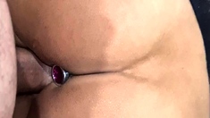 Cumshot wanting amateur MILF wanks cock in POV video