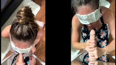 Mature brunette amateur giving a great POV blowjob