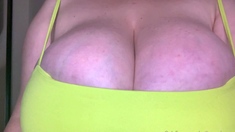 Hot amateur shakes her big boobs