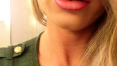 Busty blonde mature solo masturbation for webcam