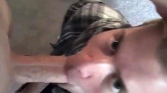 Twink Friend Blows Me, Takes My Cum in His Mouth