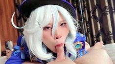 Amateur Asian Lady blowjobs and jerking