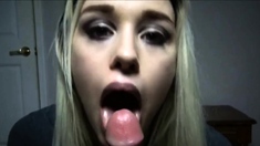 Goth GF with Big Tits Loves Cum on Her Body
