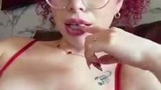 Big boobs milf masturbates with her dildo