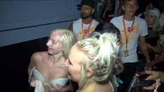 Chicks go wild and topless at clubs