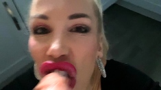 Amateur Blonde Blowjob handjob and cumshot