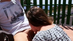Blonde Babe Gives Amazing Public Blowjob in the Garden