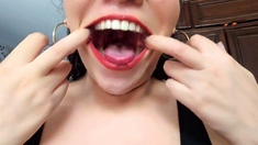 Amateur busty brunette masturbates and does hand job