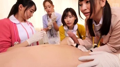 Stunning group sex babes getting cumshot