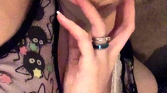 Sexy blonde chick solo masturbation with dildo