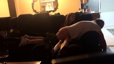 Big ass pale brunette milf with