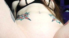 Kinky moist taco brunette anal toy play during masturbating