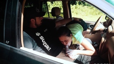 Brunette amateur blowjob and cock riding to earn some cash