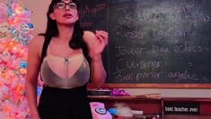 Busty Brunette With Big Boobs Rides Cock