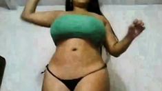 Big-Titted Latina Teases on Webcam