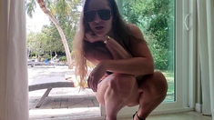 Euro amateur outdoor masturbation