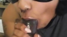 Freaky Amateur Sucks a Big Black Cock