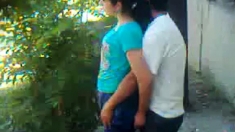 Uzbek young couple outdoor - Khwarezm