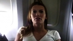 slut cums at 30k feet