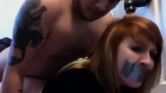 Amateur Teen Redhead In Gag Gets Fucked Hard