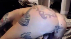 Pierced Big Titted Blond Pamela With Tattooed Body