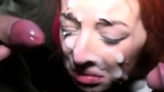 amateur bukkake gag on cum