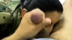 Military Woman Sucking Soldier