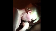 Blond Girl Swallowing Some Black Cum