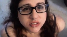 Gagging and Throating My Way to a Facial and Cum on Glasses