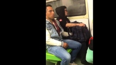 Jerks off in train